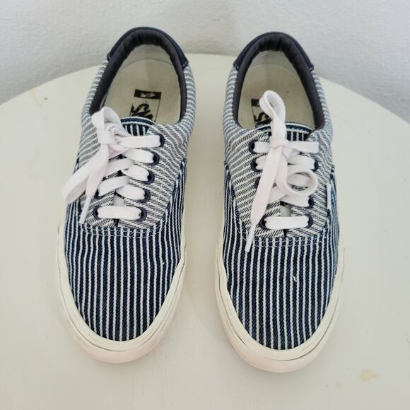 VANS Womens Vault x Mount Vernon Mills Era 59 VLT LX Blue & White Canvas Size 9 - Picture 3 of 8
